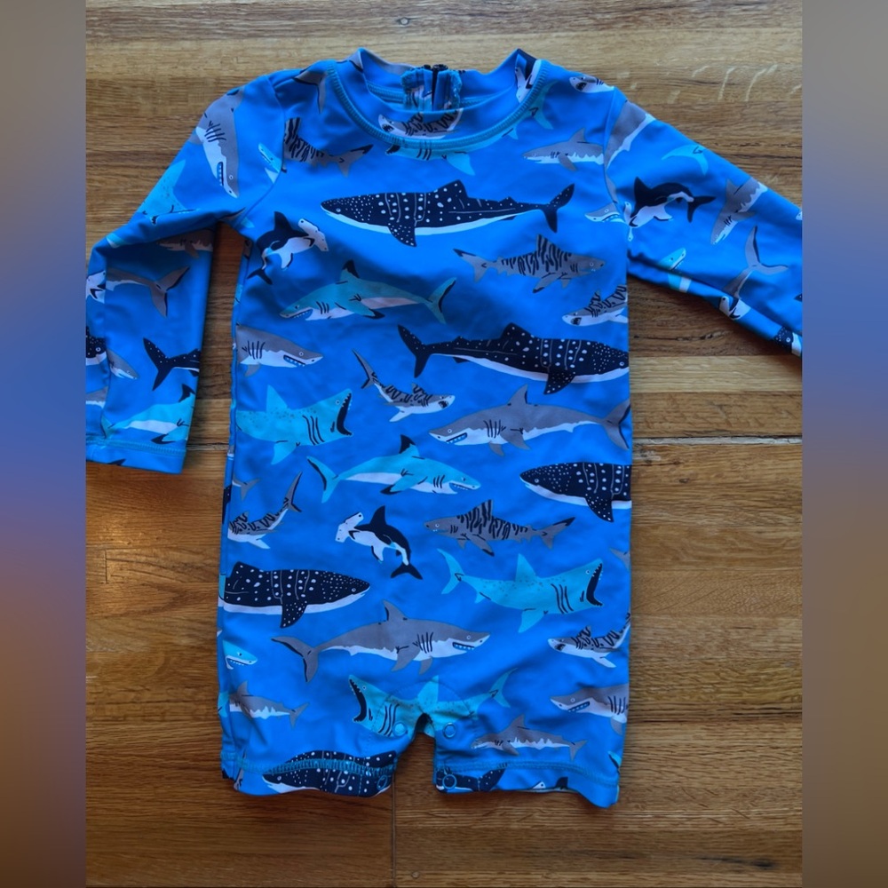 Hatley Blue Shark Print One-Piece Swimsuit